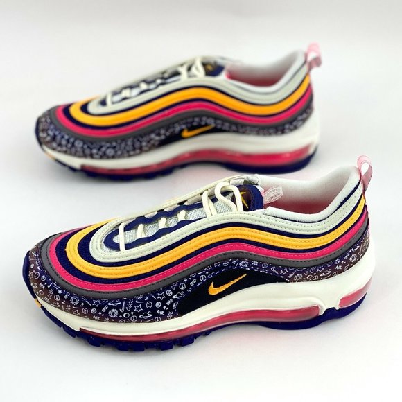 Nike Air Max 97 Purple Orange Women's Size 7 Sneakers Shoe White Pink - Picture 2 of 10